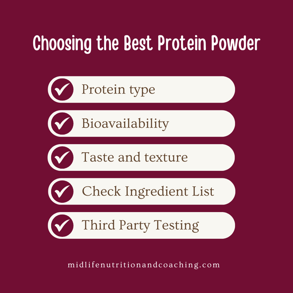Check List for choosing the best protein Powder for menopause
